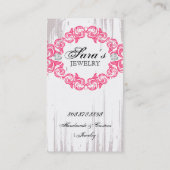 ジュエリーの名刺のばら色のネックレスの灰色のピンク 名刺 (裏面)