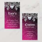 ジュエリーの名刺のエレガントなヴィンテージのダマスク織 名刺 (正面/裏面)