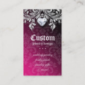 ジュエリーの名刺のエレガントなヴィンテージのダマスク織 名刺 (裏面)