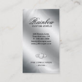 ジュエリーの名刺のグリッターのシマウマのピンクの青 名刺 (裏面)