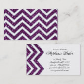 ジュエリーの名刺のシェブロンの輝きの紫色の白 名刺 (正面/裏面)