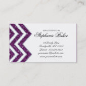 ジュエリーの名刺のシェブロンの輝きの紫色の白 名刺 (裏面)