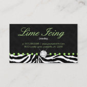 ジュエリーの名刺のシマウマのライムはダイヤモンドに点を打ちます 名刺 (裏面)