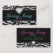 ジュエリーの名刺のシマウマの春はジュエリーに点を打ちます 名刺 (正面/裏面)