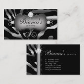 ジュエリーの名刺のシマウマの銀のダイヤモンド 名刺 (正面/裏面)