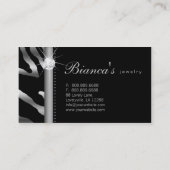 ジュエリーの名刺のシマウマの銀のダイヤモンド 名刺 (裏面)