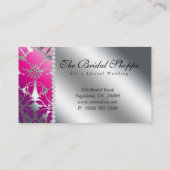 ジュエリーの名刺のダマスク織の花の銀PP 名刺 (裏面)