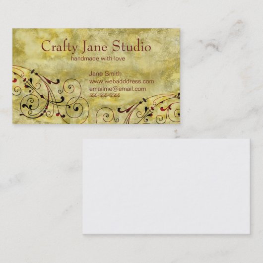 ジュエリーの名刺のデザイン 名刺 (正面/裏面)