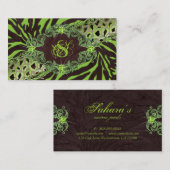 ジュエリーの名刺のファッションのシマウマのヒョウのライム 名刺 (正面/裏面)