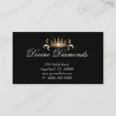 ジュエリーの名刺のファッションのシマウマの金ゴールドの王冠 名刺 (裏面)