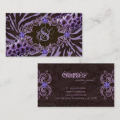ジュエリーの名刺の動物のシマウマのヒョウの紫色 名刺 (正面/裏面)