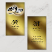 ジュエリーの名刺の婚約指輪の金ゴールドV 名刺 (正面/裏面)