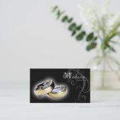 ジュエリーの名刺の婚約指輪の黒 名刺 (スタンド正面)
