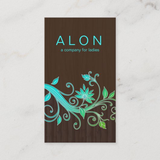 ジュエリーの名刺の花のメーキャップアーティスト青いT 名刺 (正面)