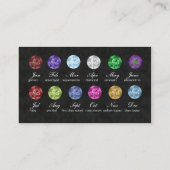 ジュエリーの名刺のBirthstonesのダマスク織の紫色 名刺 (裏面)