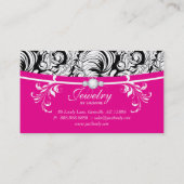 ジュエリーの名刺は黒いピンクの金ゴールド渦巻きます 名刺 (裏面)