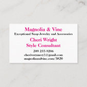 ジュエリーの名刺 名刺 (裏面)