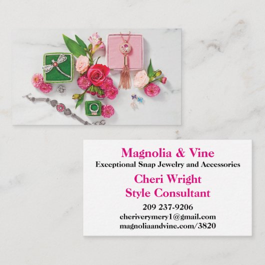 ジュエリーの名刺 名刺 (正面/裏面)