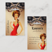 ジュエリーの女性の金ゴールドのレース 名刺 (正面/裏面)