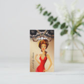 ジュエリーの女性の金ゴールドのレース 名刺 (スタンド正面)