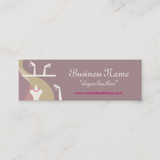 ジュエリーの表示プロフィールカード スキニー名刺 (正面)