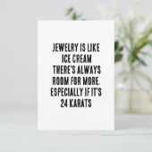 ジュエリーはアイスクリームのようなものだ – 常に部屋がある サンキューカード (スタンド正面)