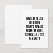 ジュエリーはアイスクリームのようなものだ – 常に部屋がある サンキューカード (正面/裏面)