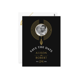 ジュエリーインスパイアフレームとイニシャル日付の保存 ポストカード