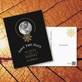 ジュエリーインスパイアフレームとイニシャル日付の保存 ポストカード