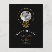 ジュエリーインスパイアフレームとイニシャル日付の保存 ポストカード (正面)