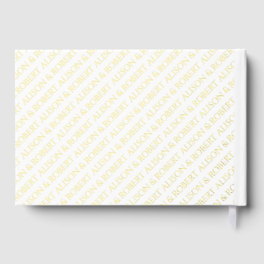 ジュエリーインスパイアフレーム、イニシャル金ゴールドフォイル結婚ズ ゲストブック (裏面)