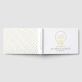 ジュエリーインスパイアフレーム、イニシャル金ゴールドフォイル結婚ズ ゲストブック (全面)