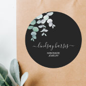 ジュエリーウォーターカラーユーカリプタスブラック ラウンドシール