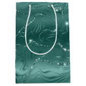 ジュエリーエメラルドグリーングリタリーグリッツ ミディアムペーパーバッグ (正面)