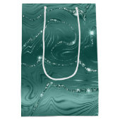 ジュエリーエメラルドグリーングリタリーグリッツ ミディアムペーパーバッグ (裏面)