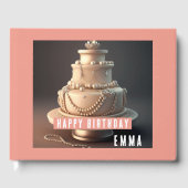 ジュエリーエレガントをテーマにした誕生日ゲストブック ゲストブック (正面)