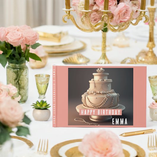 ジュエリーエレガントをテーマにした誕生日ゲストブック ゲストブック