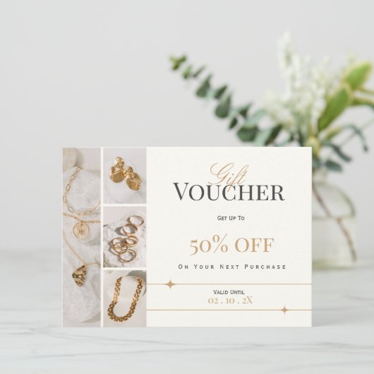 ジュエリーエレガントギフト券 | 金ゴールド割引券 (スタンド正面)