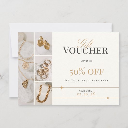 ジュエリーエレガントギフト券 | 金ゴールド割引券 (正面)