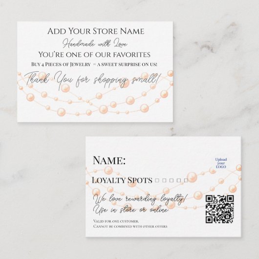ジュエリーエレガント真珠手作りショップ ロイヤリティカード (正面/裏面)