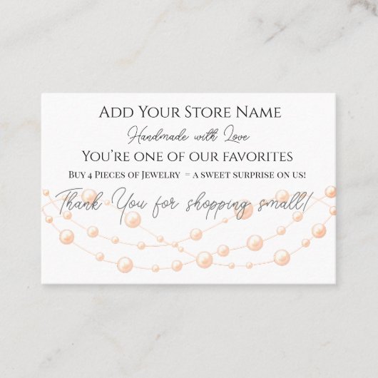 ジュエリーエレガント真珠手作りショップ ロイヤリティカード (正面)