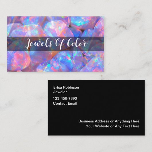 ジュエリーオパールカラフルルック名刺 名刺 (正面/裏面)