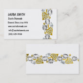 ジュエリーカスタマイズ可能な名刺 – 白 名刺 (正面/裏面)