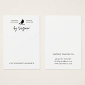 ジュエリーカスタムイヤリング表示カードテンプレート (正面&裏面)