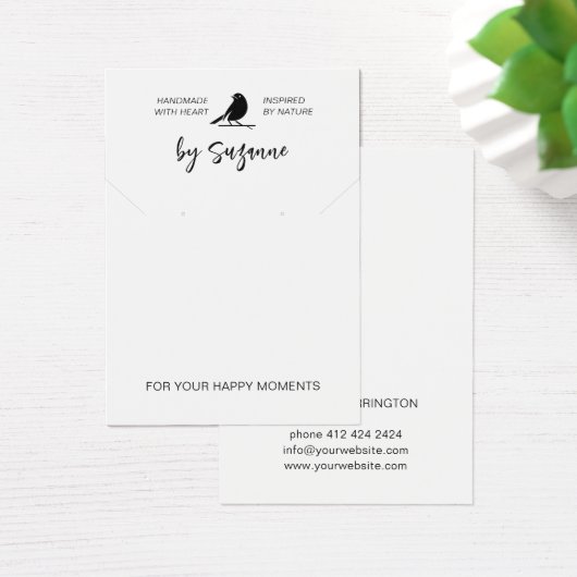 ジュエリーカスタムイヤリング表示カードテンプレート (デスク)