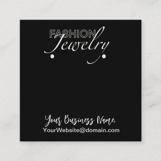 ジュエリーカスタムイヤリング表示カード スクエア名刺 (正面)