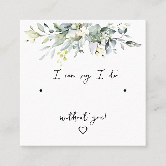 ジュエリーカスタムイヤリング表示カード |花嫁メイド スクエア名刺 (正面)