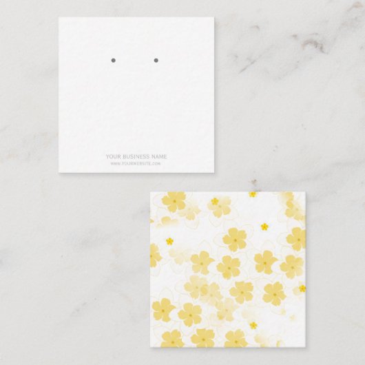 ジュエリーカスタムフランギパニイヤリングディスプレイカード スクエア名刺 (正面/裏面)