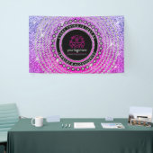 ジュエリーカスタムロゴグリッターダイヤモンドサークル 横断幕 (トレードショー)