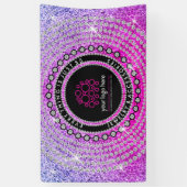 ジュエリーカスタムロゴグリッターダイヤモンドサークル 横断幕 (縦)